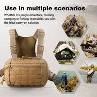 Sacoche Holster de Poitrine Tactique en Nylon 600D, Panneau MOLLE, 28 x 18 cm, 3 Coloris, vue 7