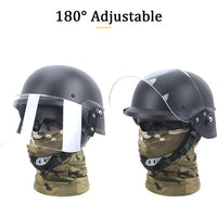 Casque Tactique Airsoft avec Visière Relevable et Cagoule, Noir ou Beige, 55-60 cm, vue 2