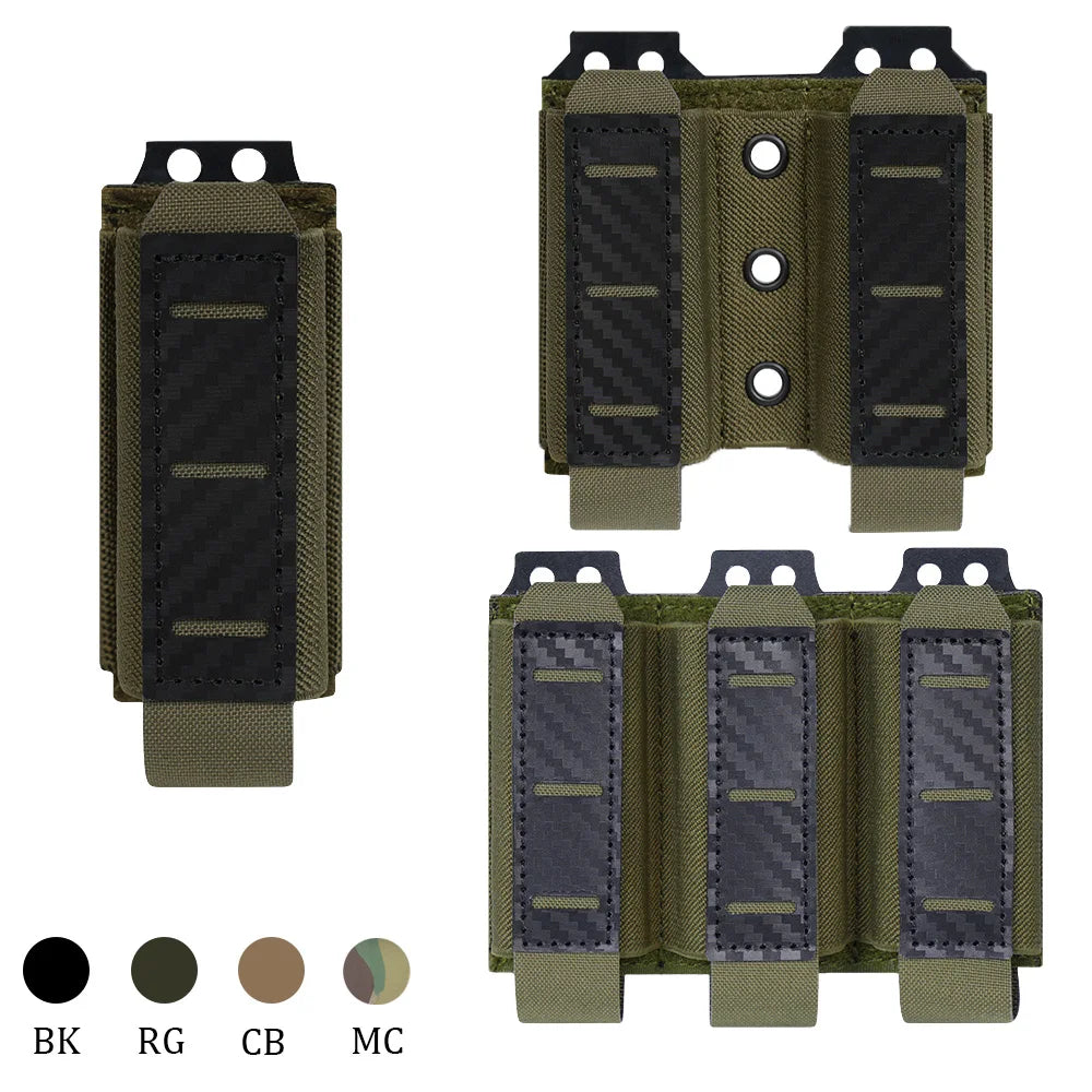 Porte-Chargeur MOLLE 9 mm Simple, Double ou Triple, Nylon à Découpe Laser