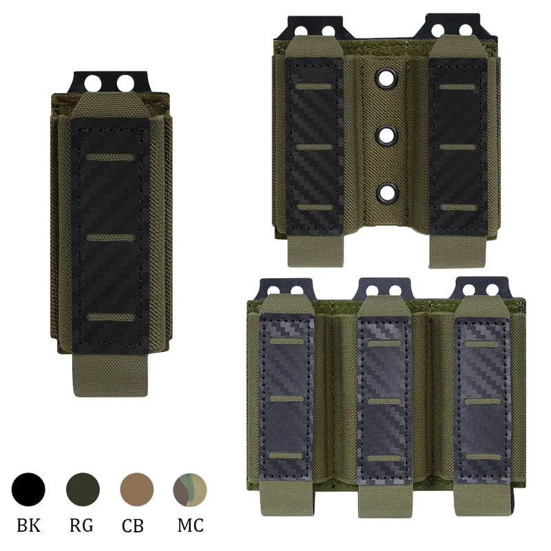 Porte-Chargeur MOLLE 9 mm Simple, Double ou Triple, Nylon à Découpe Laser