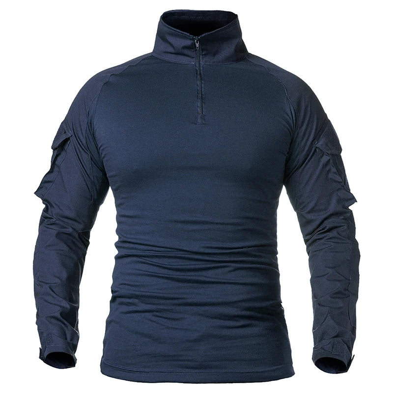 Chemise de Combat Ripstop à Col Montant et Demi-Zip, Homme, 5 Coloris