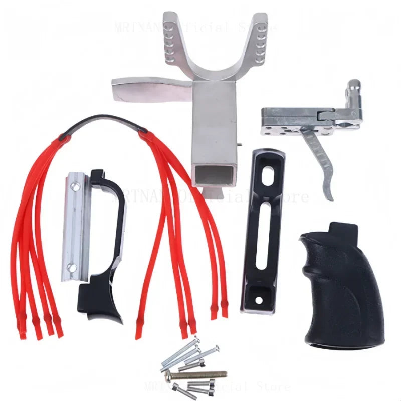 Kit Lance-Pierre Mécanique à Gâchette, Acier Inoxydable, Élastiques Rouges, 4 Versions, vue 3