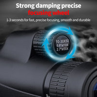 Monoculaire Zoom 10-30x50 Noir, Mini-Trépied et Support Smartphone selon Modèle, vue 3