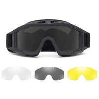 Masque Airsoft Ventilé à Sangle Élastique, 1 ou 3 Verres, 3 Coloris