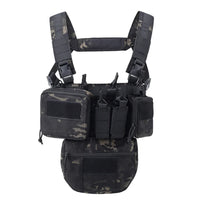 Gilet Tactique Chest Rig Nylon 500D avec Poches Frontales, Poche Pendante en Option, vue 18
