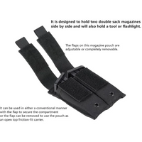 Porte-Chargeur Pistolet Double MOLLE Noir à Rabats Amovibles, 15 x 10 cm, vue 2