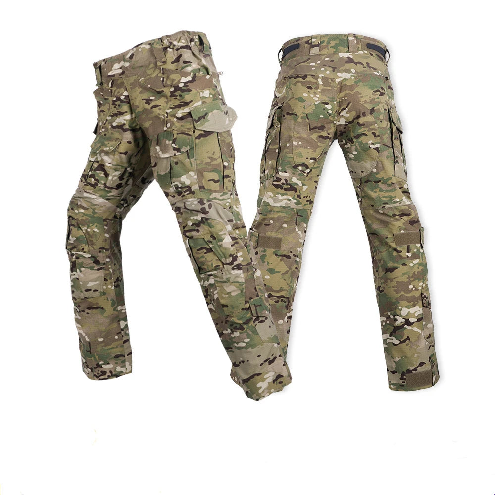 Pantalon de Combat Tactique Homme, Poches Cargo, Emplacements de Genouillères, 4 Coloris