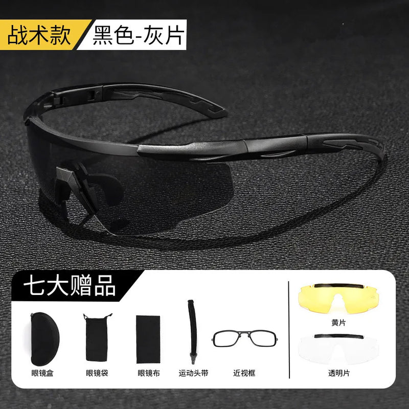 Lunettes de Tir Tactiques UV400, 3 Verres et Insert Correcteur, Noir, Vert ou Sable, vue 5