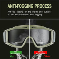 Lunettes de Protection Tactiques Anti-Buée, 1 ou 3 Verres, Noir, Vert ou Sable, vue 2