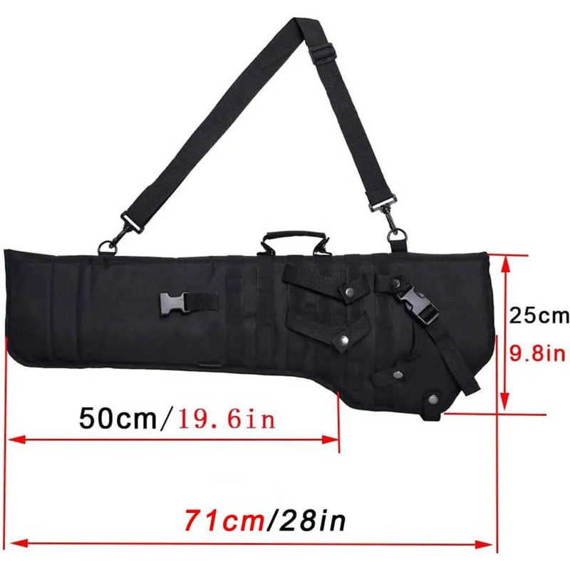 Housse Fusil Tactique Rembourrée 71 cm à Bandoulière, Noir, Vert ou Sable, vue 2