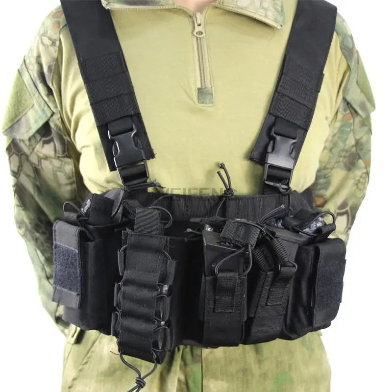 Gilet Tactique Chest Rig Léger en Nylon avec Quatre Porte-Chargeurs, Six Coloris, vue 3