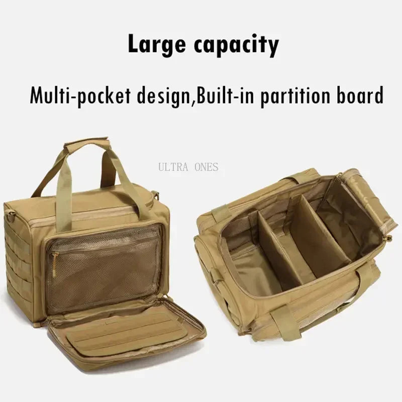 Sac de Tir Tactique Oxford à Cloisons Réglables et Panneaux MOLLE, 36 x 25 x 26 cm, vue 5