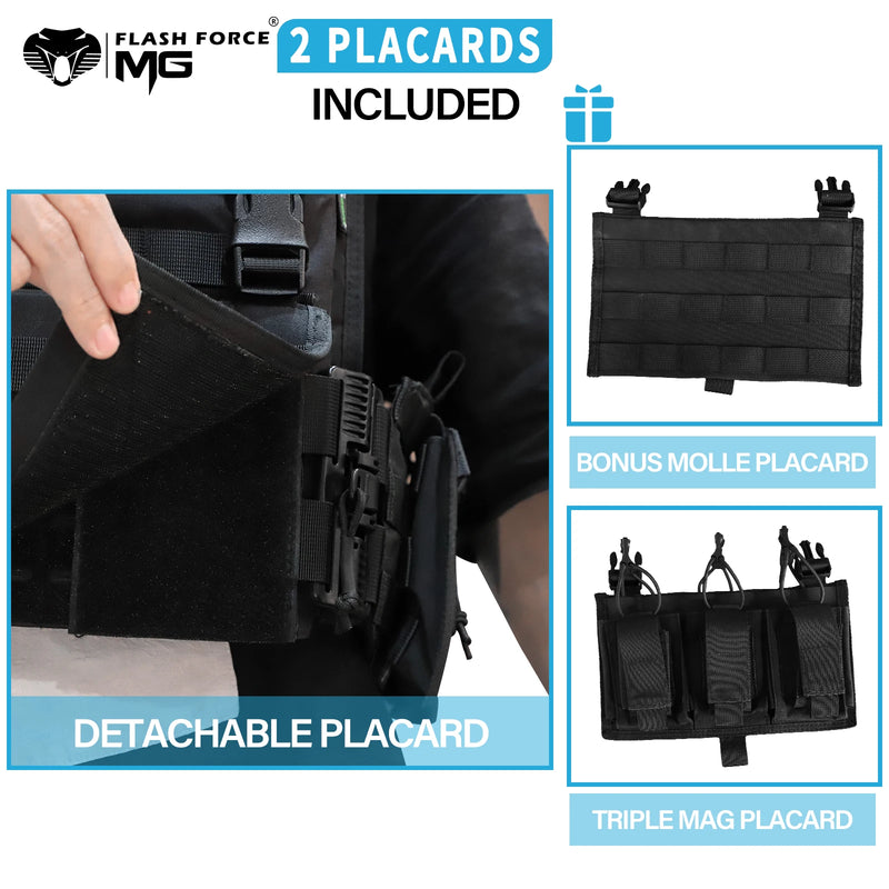 Gilet Tactique Porte-Plaques Nylon 500D à Dégagement Rapide, Ceinture 86-126 cm, vue 5