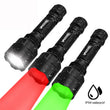 Lampe Tactique de Chasse LED Verte, Rouge ou Blanche, avec Interrupteur Déporté