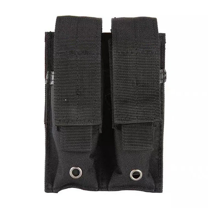 Porte-Chargeur Pistolet Double MOLLE Noir à Rabats Amovibles, 15 x 10 cm, vue 6