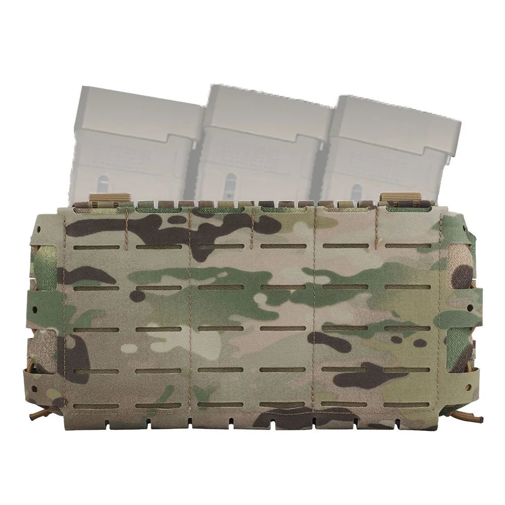 Porte-Chargeurs Triple à Panneau Frontal MOLLE Découpe Laser pour Gilet, Six Coloris