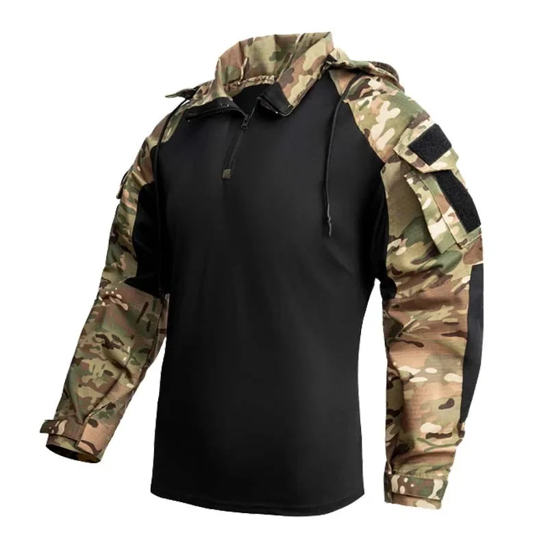 Chemise de Combat Airsoft à Capuche Amovible et Demi-Zip, Homme, 6 Coloris, vue 10