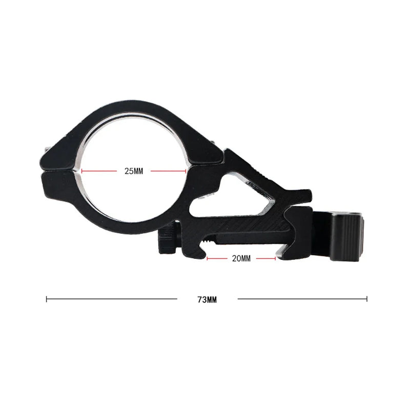 Support de Lampe Torche 25,4 mm pour Rail Picatinny, Déport 45°, Vis ou Levier, vue 5