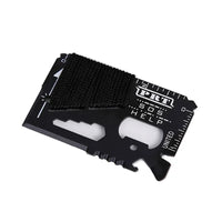 Carte Multifonction de Poche en Acier Inoxydable, 14 Fonctions, Noir, 8,5 x 5,4 cm, vue 2