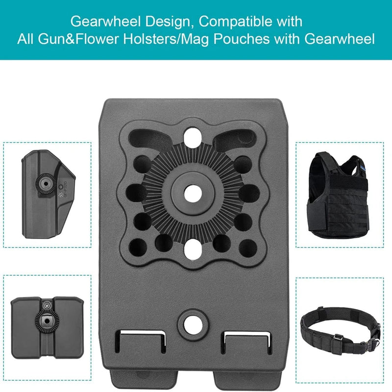 Adaptateur MOLLE et Ceinture pour Holster et Porte-Chargeur, Polymère Noir, 10,4 cm, vue 4