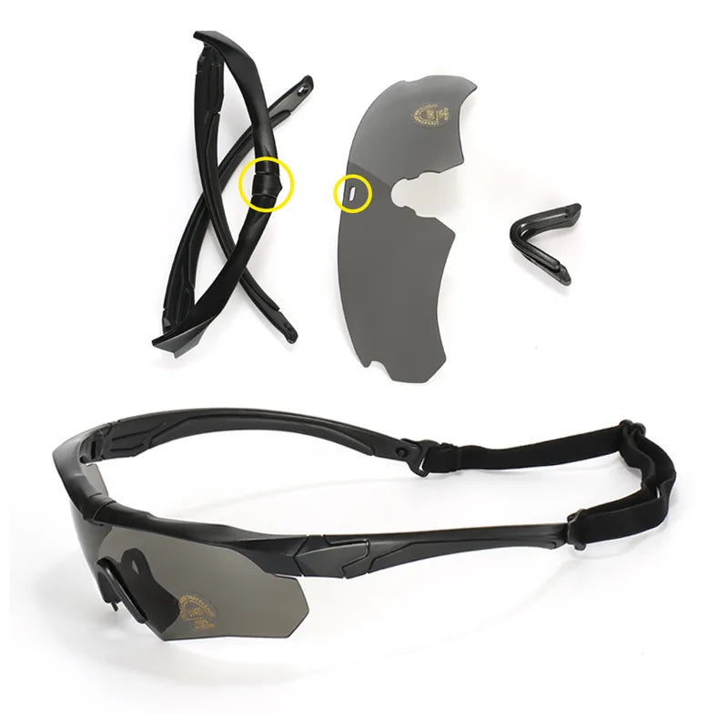 Lunettes de Tir à Demi-Monture, 3 Verres Interchangeables, Étui et Insert Optique, vue 2