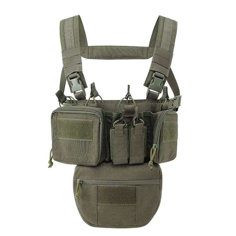 Gilet Tactique Chest Rig Nylon 500D avec Poches Frontales, Poche Pendante en Option, vue 19
