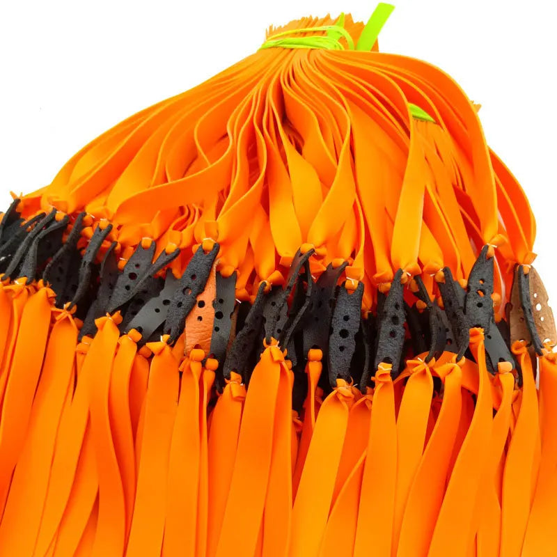 Élastiques de Lance-Pierre Plats Orange, 30 cm, 1,2 mm, avec Poche de Tir, vue 3