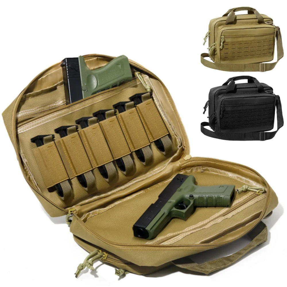 Sac de Tir pour Pistolet en Toile Oxford, 34 x 24 x 12 cm, Poches Chargeurs et MOLLE
