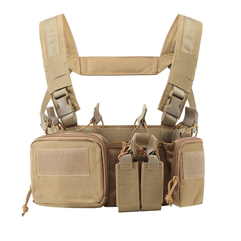 Gilet Tactique Chest Rig Nylon 500D avec Poches Frontales, Poche Pendante en Option, vue 15