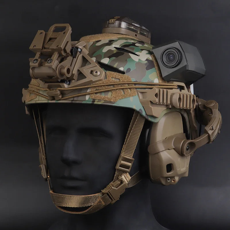 Casque Airsoft Tactique Haute Coupe, Version Simplifiée ABS, 56-60 cm, Rails Latéraux, vue 5