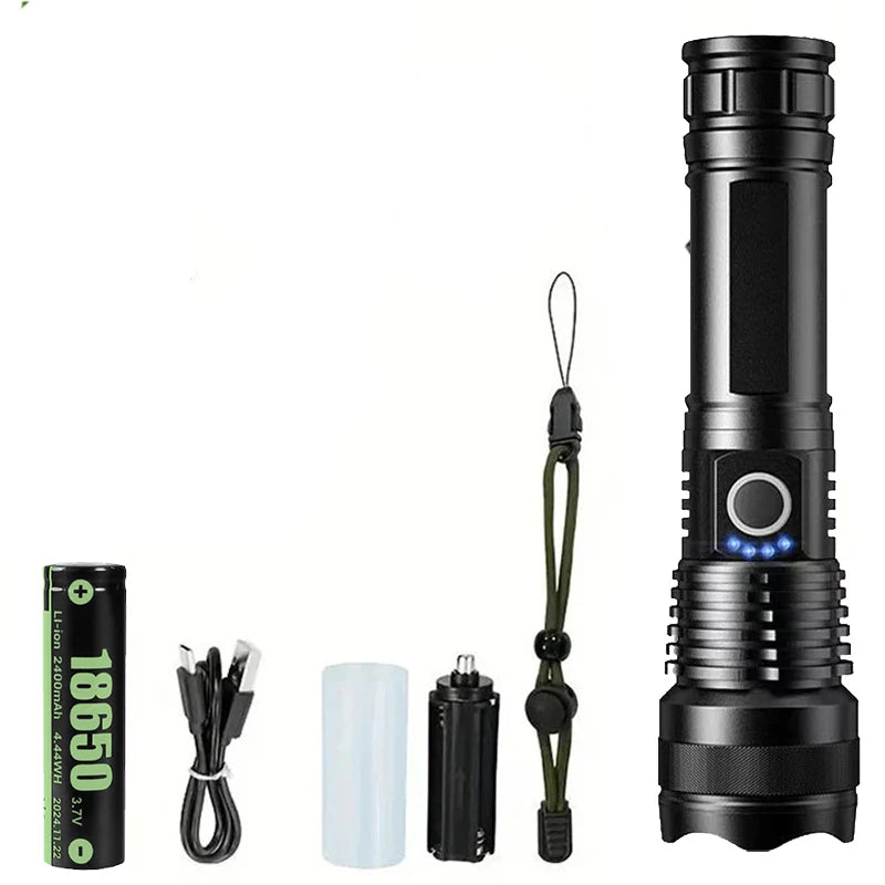 Lampe Tactique Rechargeable 5 Modes, Batterie 18650 ou 26650, Coffret en Option, vue 7