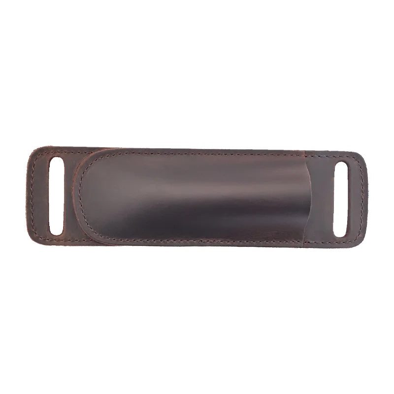 Étui Couteau Pliant en Cuir de Vachette, Port Horizontal à la Ceinture, 17,5 x 5 cm, 4 Coloris, vue 9