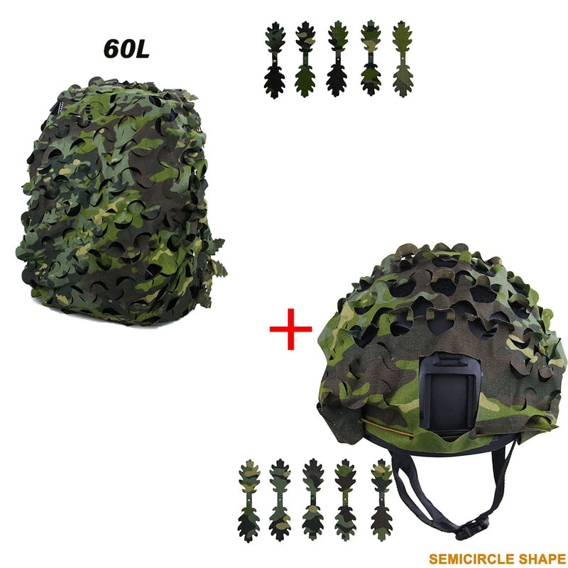 Kit Camouflage 3D pour Casque et Sac à Dos, 60 ou 80 L, vue 10