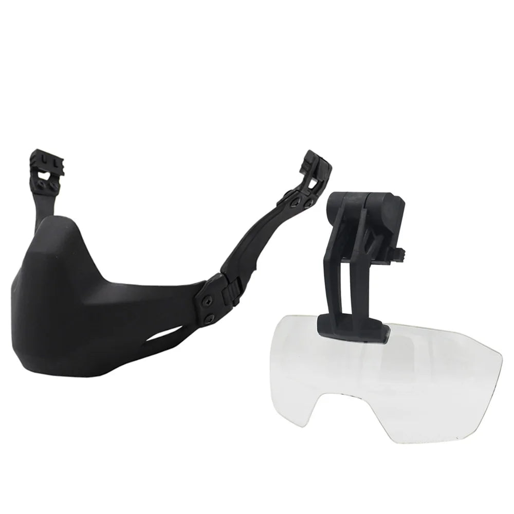 Demi-Masque Airsoft ABS pour Casque FAST, avec ou sans Lunettes Rabattables, vue 8