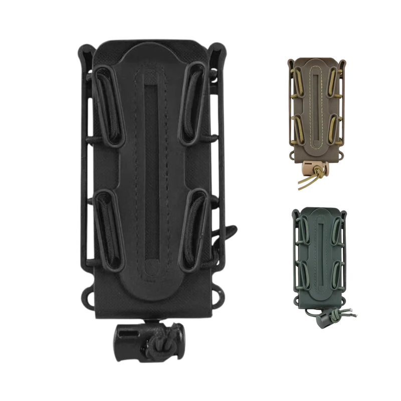 Porte-Chargeur 9 mm Coque Souple TPR et Cordon Élastique, Fixation MOLLE