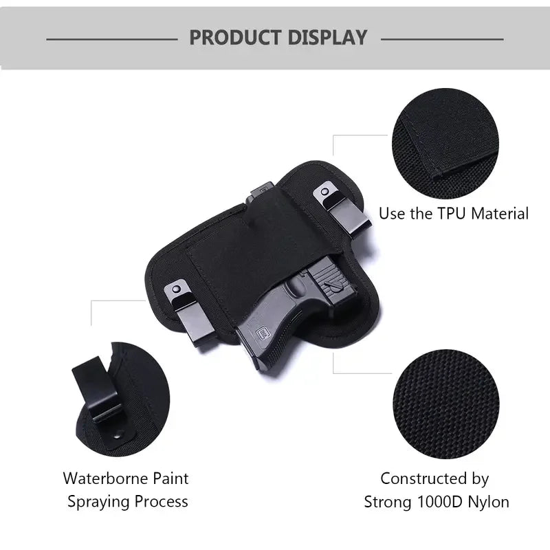 Holster IWB Discret en Nylon 1000D à Double Clip, Droitier ou Gaucher, vue 6