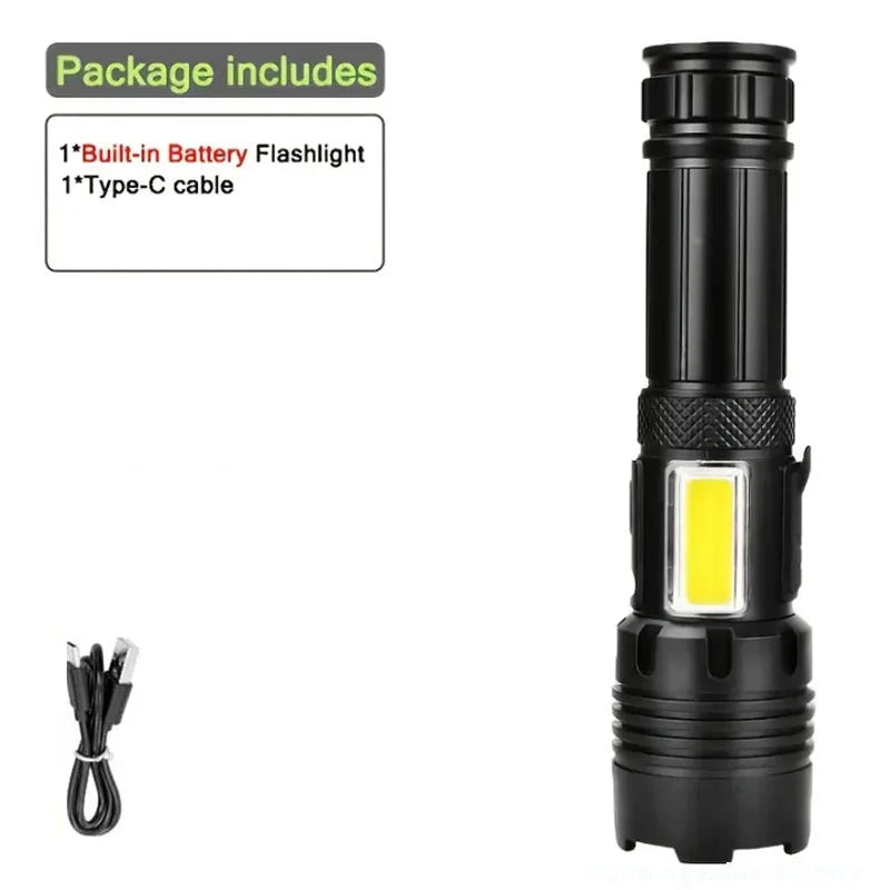 Lampe Tactique Rechargeable 7 Modes, Zoom et Lumière COB, Lot de 1 ou 2, vue 10