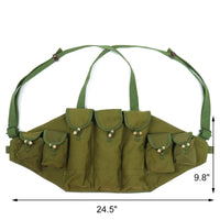 Gilet Tactique de Poitrine 7 Poches à Rabat en Toile Oxford Vert pour Chargeurs Type 56, 25 x 62 cm, vue 4