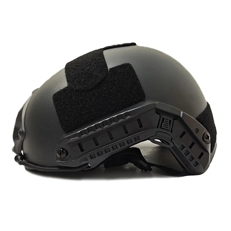 Casque Airsoft Tactique avec ou sans Orifices, Rails Latéraux et Bandes Auto-Agrippantes, vue 11