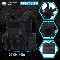 Gilet Tactique Porte-Plaques Nylon 500D avec Deux Placards Amovibles, Taille Unique, vue 3