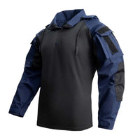 Chemise de Combat Airsoft à Capuche Amovible et Demi-Zip, Homme, 6 Coloris