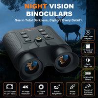 Jumelles de Vision Nocturne Frontales Zoom 8x, Infrarouge 850 nm, avec ou sans Télémètre Laser 600 m, vue 2
