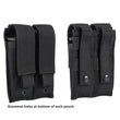Porte-Chargeur Pistolet Double MOLLE Noir à Rabats Amovibles, 15 x 10 cm