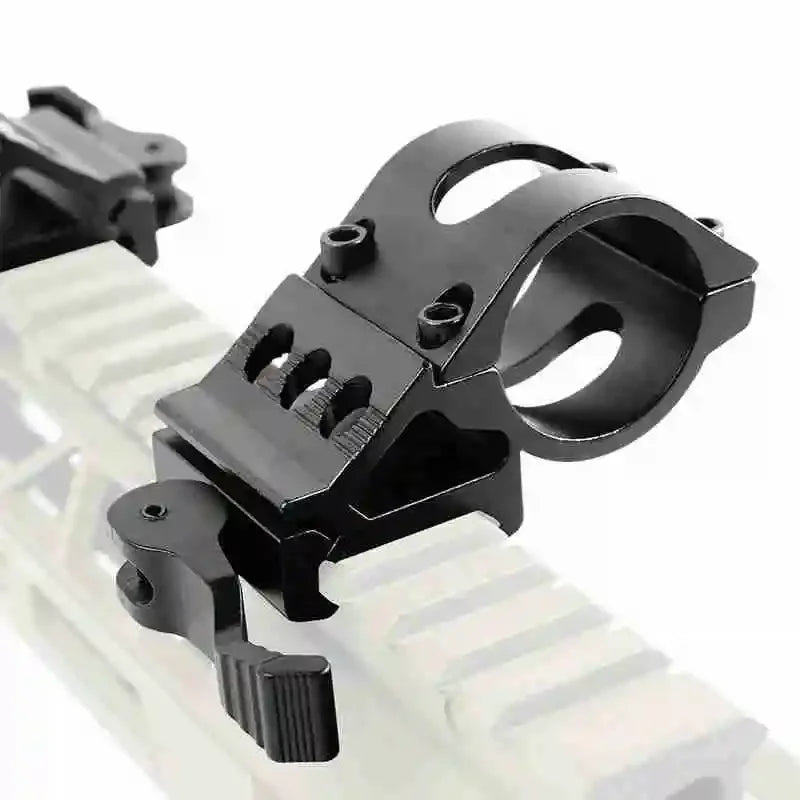 Support de Lampe Torche 25,4 mm pour Rail Picatinny, Déport 45°, Vis ou Levier, vue 3