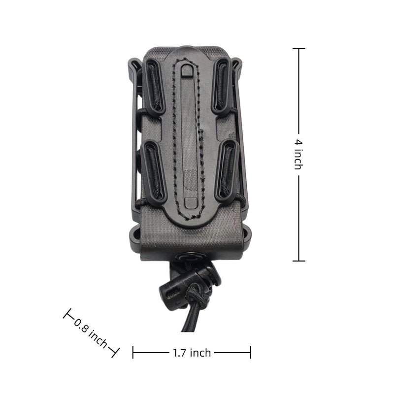Porte-Chargeur 9 mm Coque Souple TPR et Cordon Élastique, Fixation MOLLE, vue 2