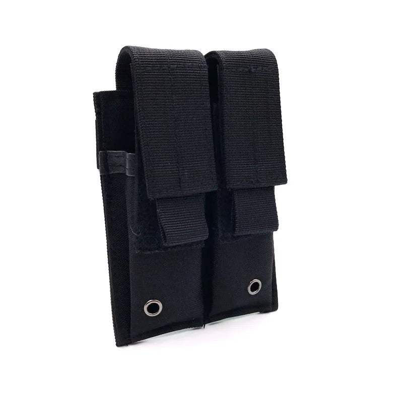 Porte-Chargeur Pistolet Double MOLLE Noir à Rabats Amovibles, 15 x 10 cm, vue 4