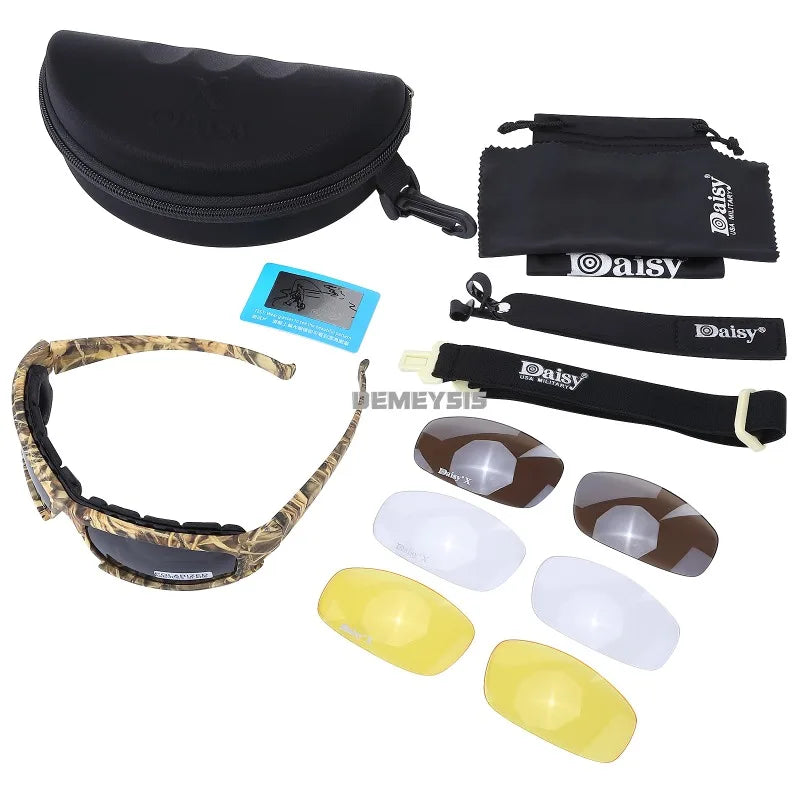 Lunettes de Tir Tactiques à 4 Verres Interchangeables, Monture Noire ou Camouflage, vue 6