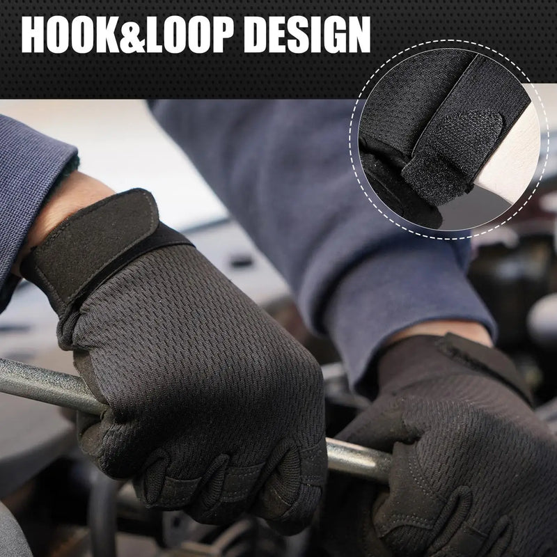 Gants Tactiques de Travail en Nylon Stretch, Paume Antidérapante, Noir ou Vert Armée, S à XL, vue 6