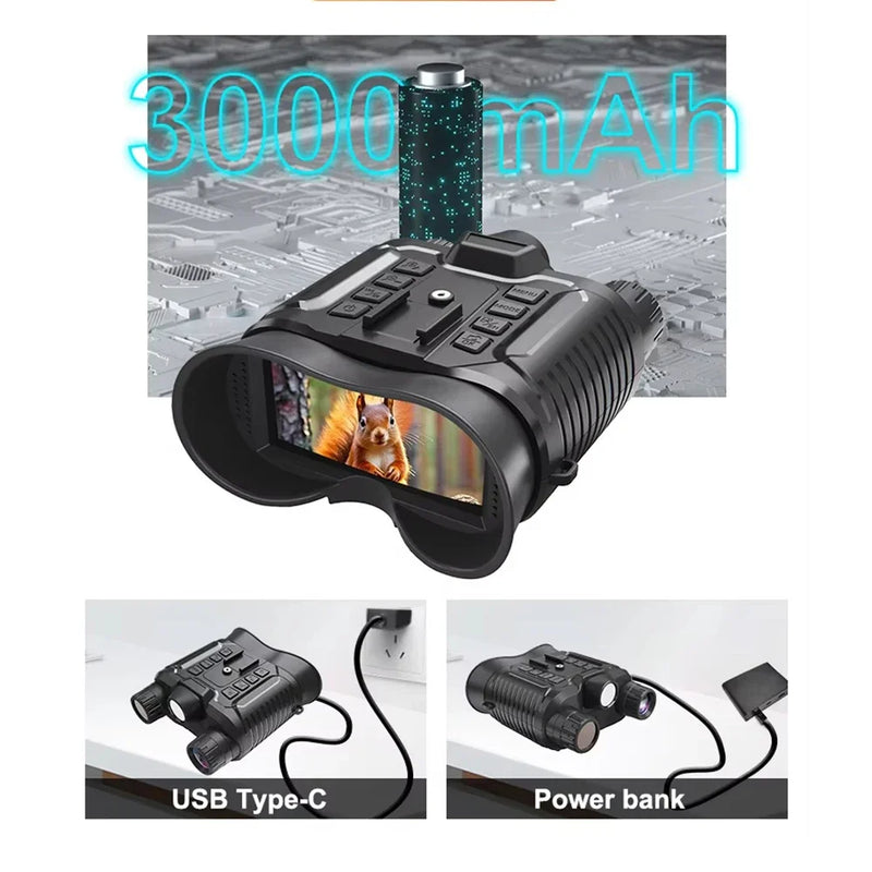Jumelles de Vision Nocturne 4K à Fixer sur Casque ou Bandeau, Écran 8,9 cm, vue 4