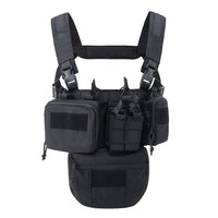 Gilet Tactique Chest Rig Nylon 500D avec Poches Frontales, Poche Pendante en Option, vue 10